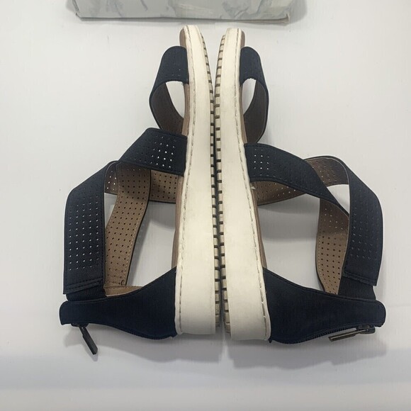 Adam Tucker Me Too Womens Rally Black Strappy Sandals 7 Medium - Picture 8 of 9